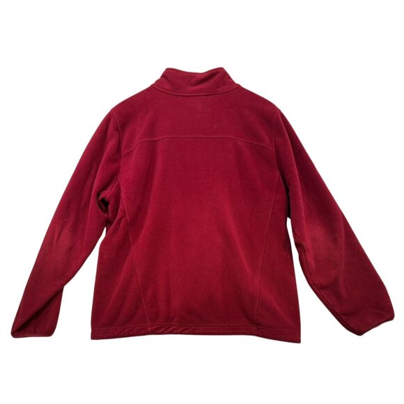 L.L. Bean Womens Polartec Fleece Jacket XL Dark Red Full Zip Heavy - Picture 10 of 12